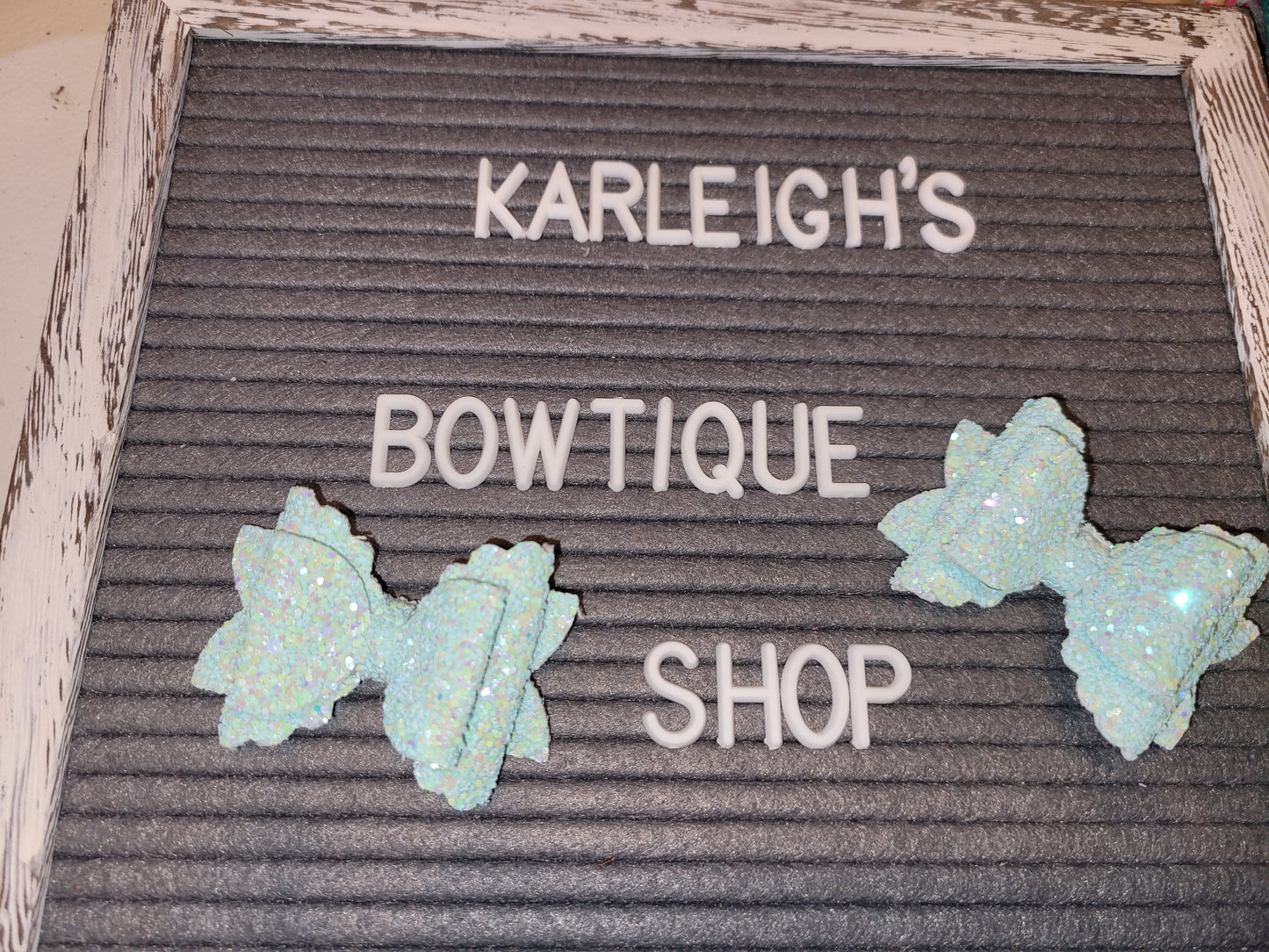 Piggy size sky blue bows