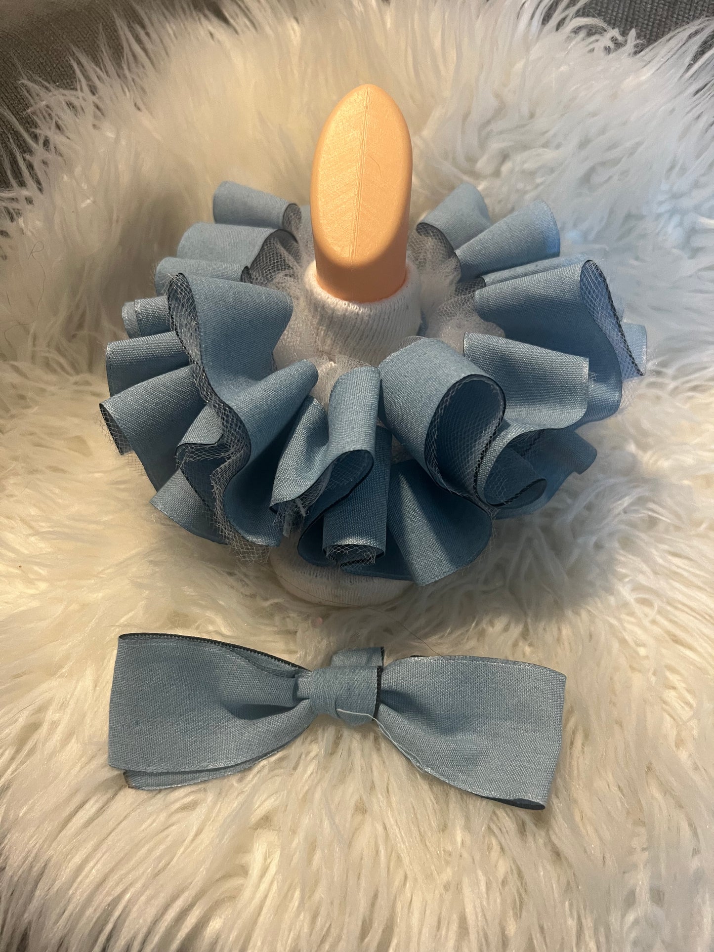 Denim ruffle socks (detachable anklets)