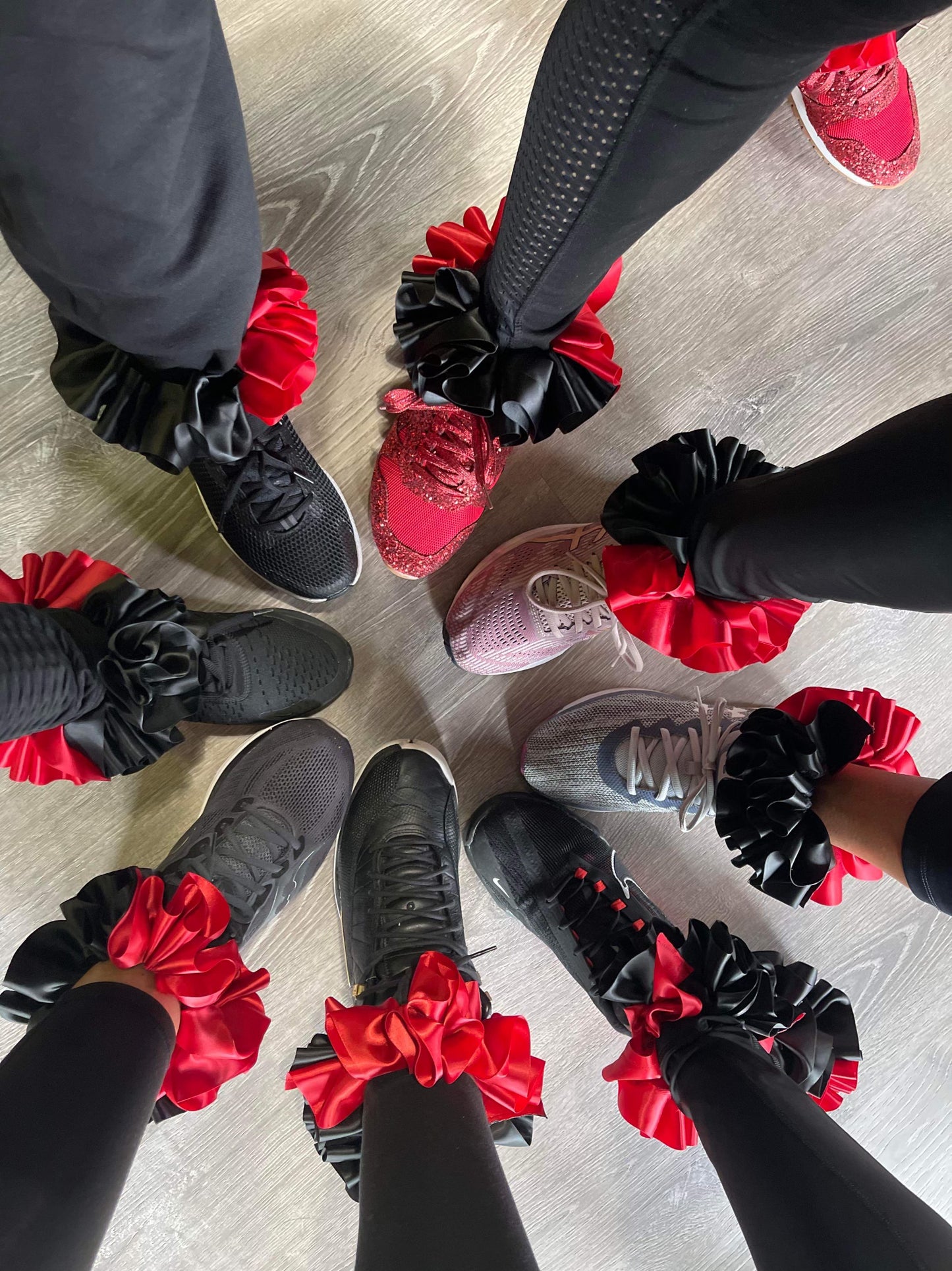 Red/ Black ruffle Socks (detachable anklets)