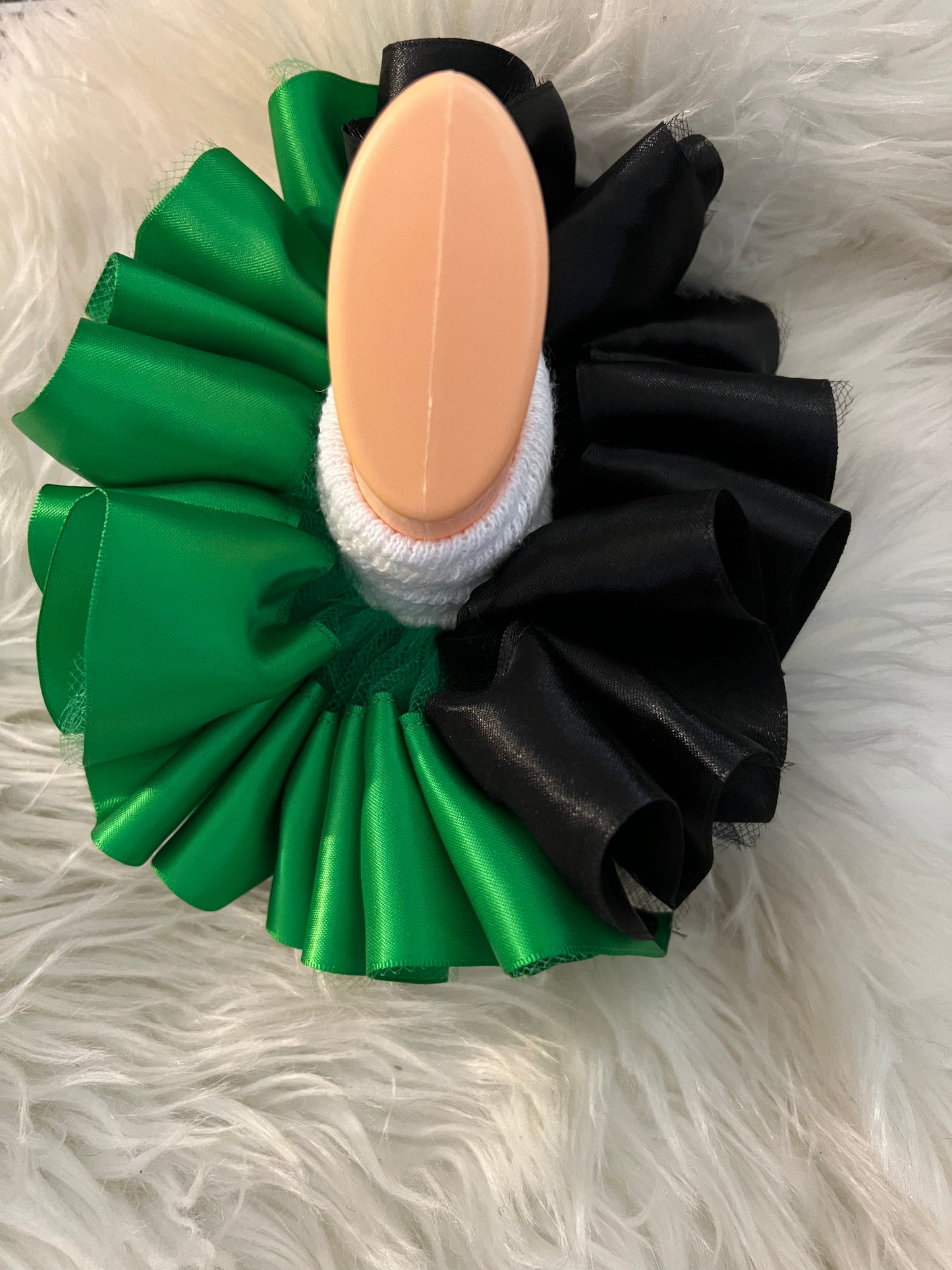 Ruffle socks (detachable anklets) Green/black