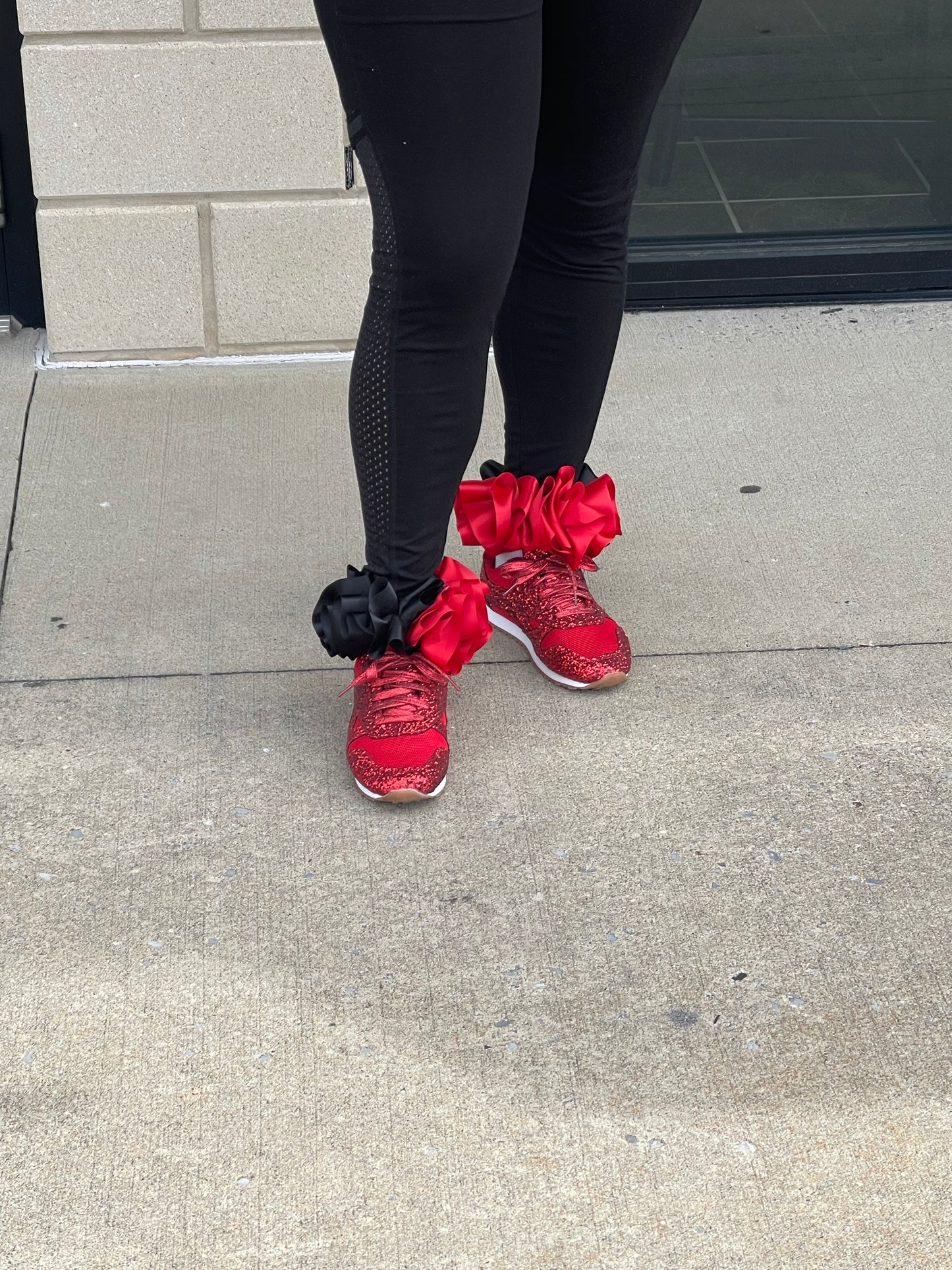 Red/ Black ruffle Socks (detachable anklets)