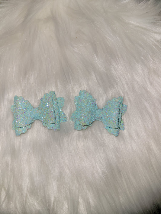 Sky blue bows