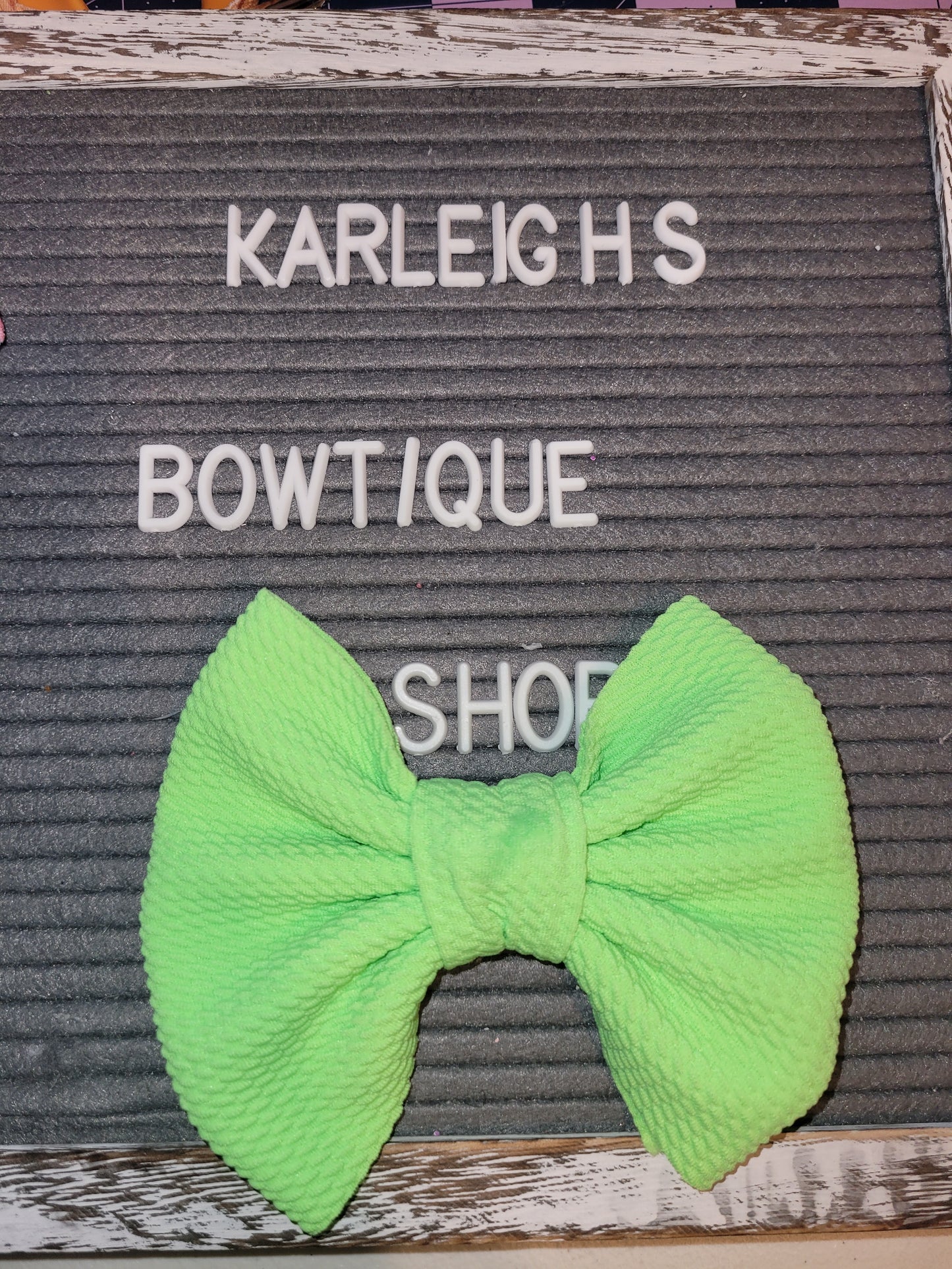 Neon green bow