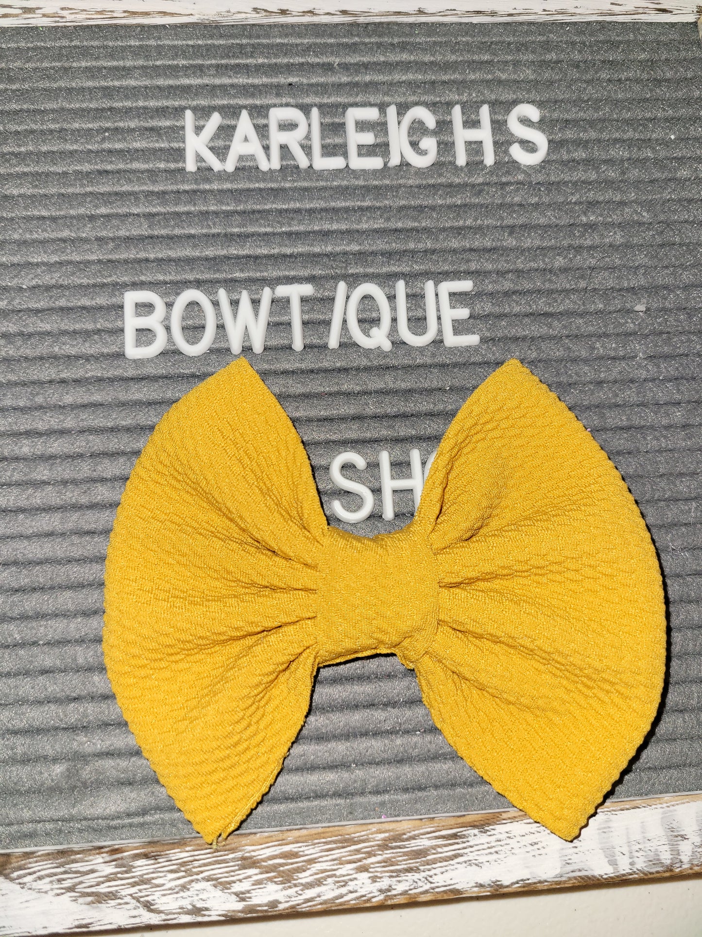 Mustard yellow bow