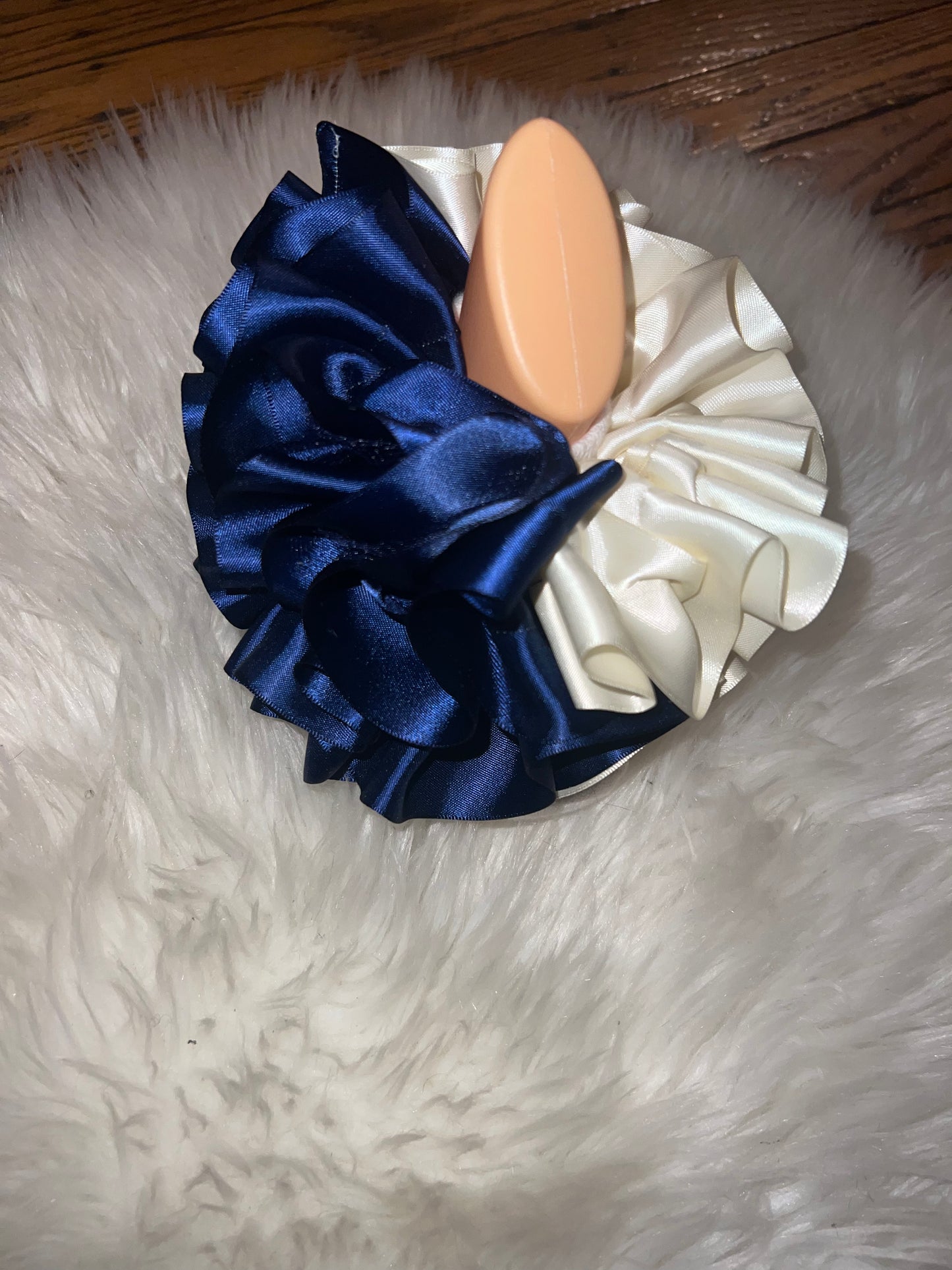 Navy blue/Cream Ruffle socks (Detachable anklets)